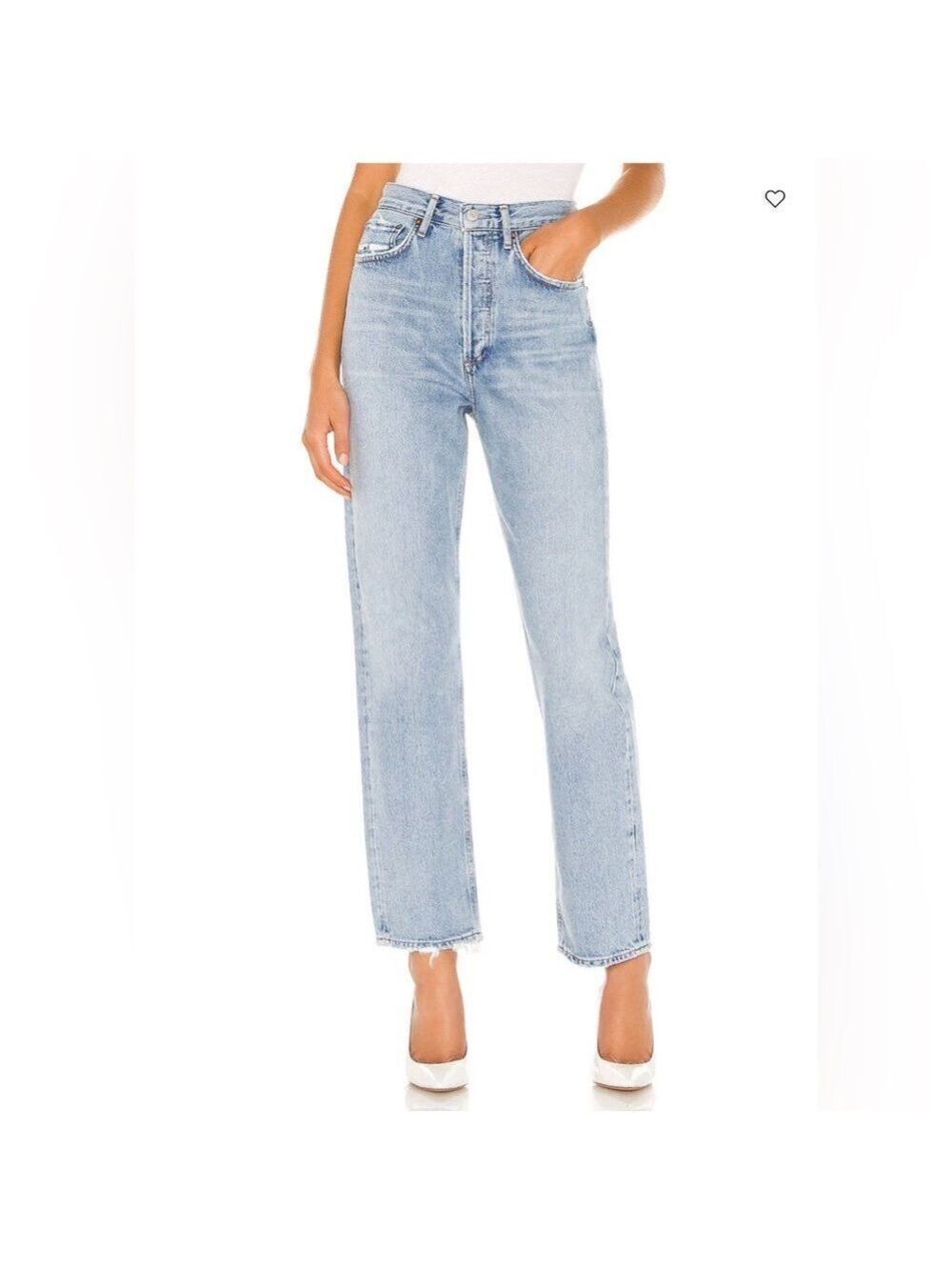 AGOLDE 90’s Loose Fit Jeans Button Fly Distressed Size 23